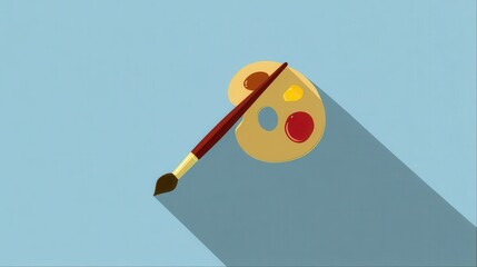 Poster - Paintbrush and palette illustration.