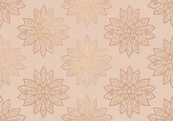 Aufkleber - Elegant golden floral ornament pattern background for fabric design and decoration