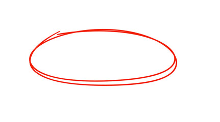 Poster - Bright red double oval stroke highlights focus point, used for emphasis on transparent background