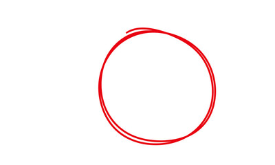 Poster - Hand-drawn red circle with rough edges emphasizing importance and focus, ideal for presentations on transparent background