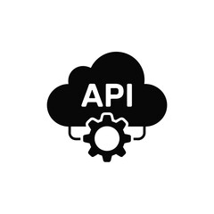 Poster - Cloud API integration icon with gear for software development