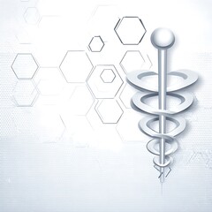 Poster - Medical symbol over digital honeycomb background