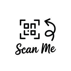 Poster - Scan me QR code with arrow minimal design icon