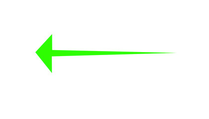 Poster - Vibrant green arrow indicating direction towards the left, suitable for presentations and websites on transparent background