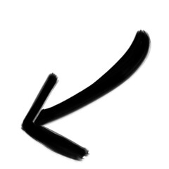 Poster - Dynamic black painted arrow suggesting direction and flow, perfect for visual communication and guidance on transparent background