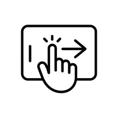 Poster - Swipe right gesture on digital device vector line icon