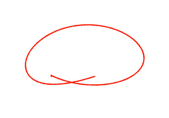 Poster - Hand-Drawn Red Oval Shape, Useful for Design Elements and Mockups, Presented on transparent background