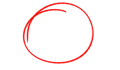 Poster - Hand-drawn red circle, perfect for highlighting key elements, creating visual interest on websites, and presentations on transparent background