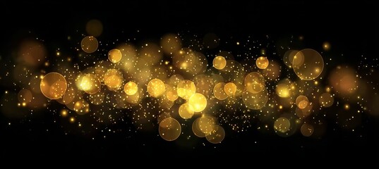 Poster - Enchanting Golden Bokeh Magic A Night of Sparkling Light Glitter and Dreamy Abstract Particles