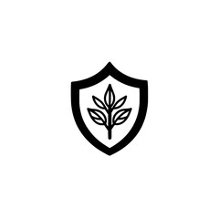 Aufkleber - Shield with Tree Sprout Icon Vector Representing Nature Growth Eco Safety and Sustainability