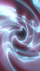 Poster - Abstract swirl of soft glowing blue and pink light curves forming a dreamy iridescent vortex