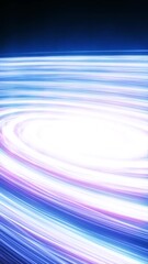 Poster - High-speed light swirl in shades of blue, purple, and white forming a glowing vortex over a white core