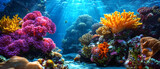 Coral reefs bursting with color