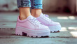 © antonlee - Lavender Chunky Platform Sneakers for Women