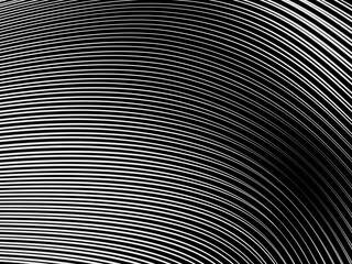 Poster - Abstract art geometric white background with abstract 3d black lines. Black and white optical illusion with waves and transitions.