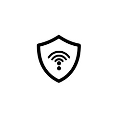 Poster - Vector Shield and Wifi Symbol for Cybersecurity Safe Connection and Digital Network Security
