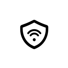 Poster - Shield with Wifi Icon Vector Representing Secure Wireless Network Protection and Internet Safety
