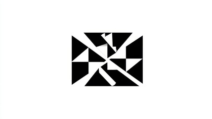 Poster - Abstract design composed of fragmented triangles.