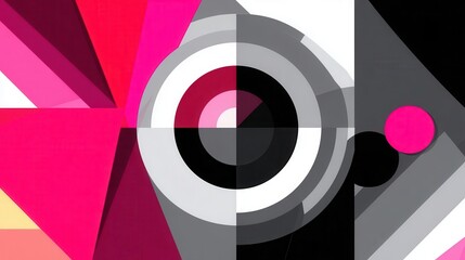 Poster - Abstract geometric design with vibrant colors and shapes.