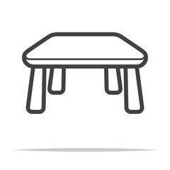 Wall Mural - kids table outline icon transparent vector isolated