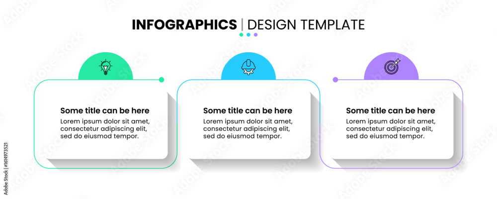 Infographic template. 3 connected banners with icons Stock Vector ...