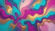 © Jazzy - Beautiful abstraction of liquid paints in slow blending flow mixing together gently