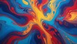 © Jazzy - Beautiful abstraction of liquid paints in slow blending flow mixing together gently