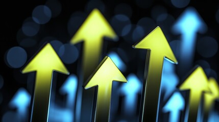 Poster - Upward growth graphics illuminating digital landscape, highlighting business improvement potential.