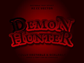 Poster - Dark Demon Vector Editable Text. halloween horror