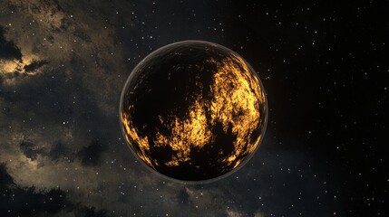 Wall Mural - the earth's atmosphere glowing from space, surrounded by stars - .