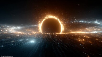 Wall Mural - Dramatic visual representations of black holes or eclipses with glowing energy rings