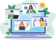 © Saifur Rahman - Online Meeting with Diverse People Discussing Environmental Topics on Laptop