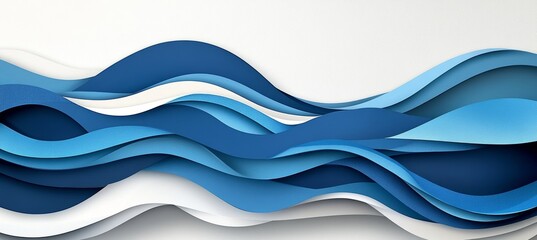 Poster - Vibrant Abstract Wave Design with Layered Paper Art for Modern Backgrounds and Creative Projects.