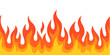 © Digital Nomad - A fire with orange flames is shown as seamless border isolated on transparent background. The fire is very large and has a lot of flames
