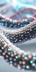 Poster - Pastel Data Streams Dynamic Digital Network of Intertwined Cables and Glowing Signals