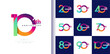 © Vectorideas - Modern and colorful anniversary logo set with vibrant gradient numbers and minimal text layout, for celebrating 10th to 100th anniversaries in corporate events, brands.
