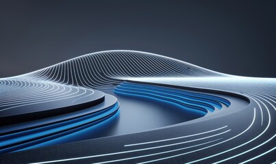 Abstract topographic lines background structure with flowing layered design