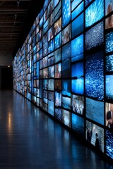 Poster - Modern Digital Wall Installation with Electronic Media for Enhanced Global Communication and Display