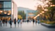 © Arif - Blurred Background of People Walking in Urban Setting with Soft Bokeh Lights for Website Background or Social Media Use