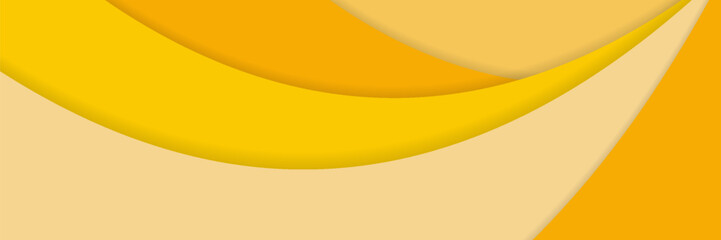 Poster - Orange and brown paper is curved by a wavy line, beautiful soft light and shadow on paper