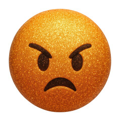 Wall Mural - png glittery angry emoji illustration.