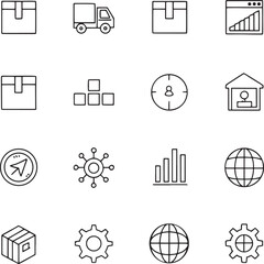 Poster - Abstract geometric shapes and lines in a dynamic composition with a bold silhouette effect