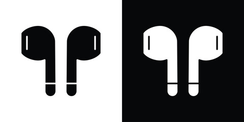 Earbuds icon, vector flat icon. Flat illustration.