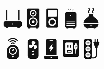 Poster - Smart home, technology solid icon set. devices, automation icons solid collection