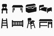 © Hubba Bubba - Furniture solid icon set for home decor: chairs, tables, and more in solid style
