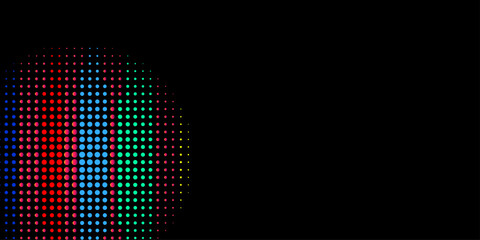 Poster - Abstract Modern gradient black and colorful background with halftone dots pattern design. Vector illustration abstract technology. Background with monochrome dotted texture. Polka dot pattern template