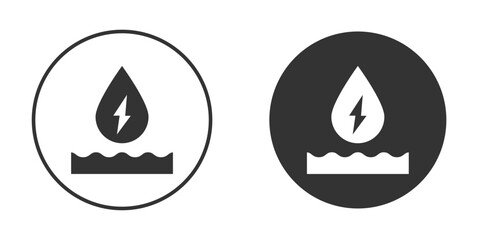 Hydraulic energy icon, symbol, Vector pictogram. Simple element illustration.