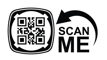 scan qr code icon. digital scanning qr code. qr code scan for smartphone. scan here text on top of t