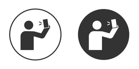 Selfie icon, symbol, Vector pictogram. Simple element illustration.