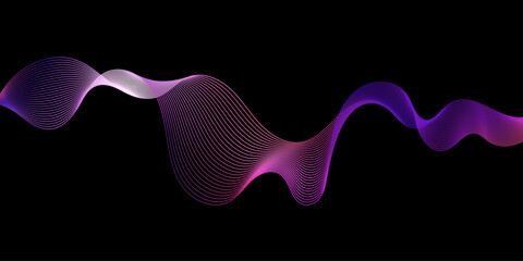 Poster - abstract colorful digital particle wave on black background.3D abstract digital wave particles. Futuristic illustration. Abstract background.